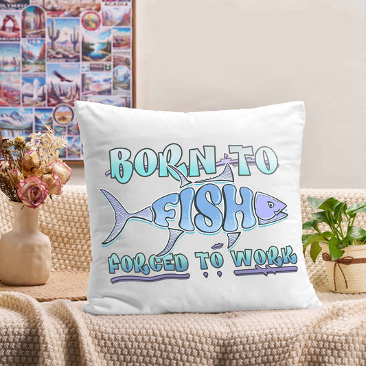 Freeleaf Born To Fish Short Plush Cushion Pillow