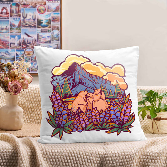 Freeleaf Mount Rainier National Park Short Plush Cushion Pillow