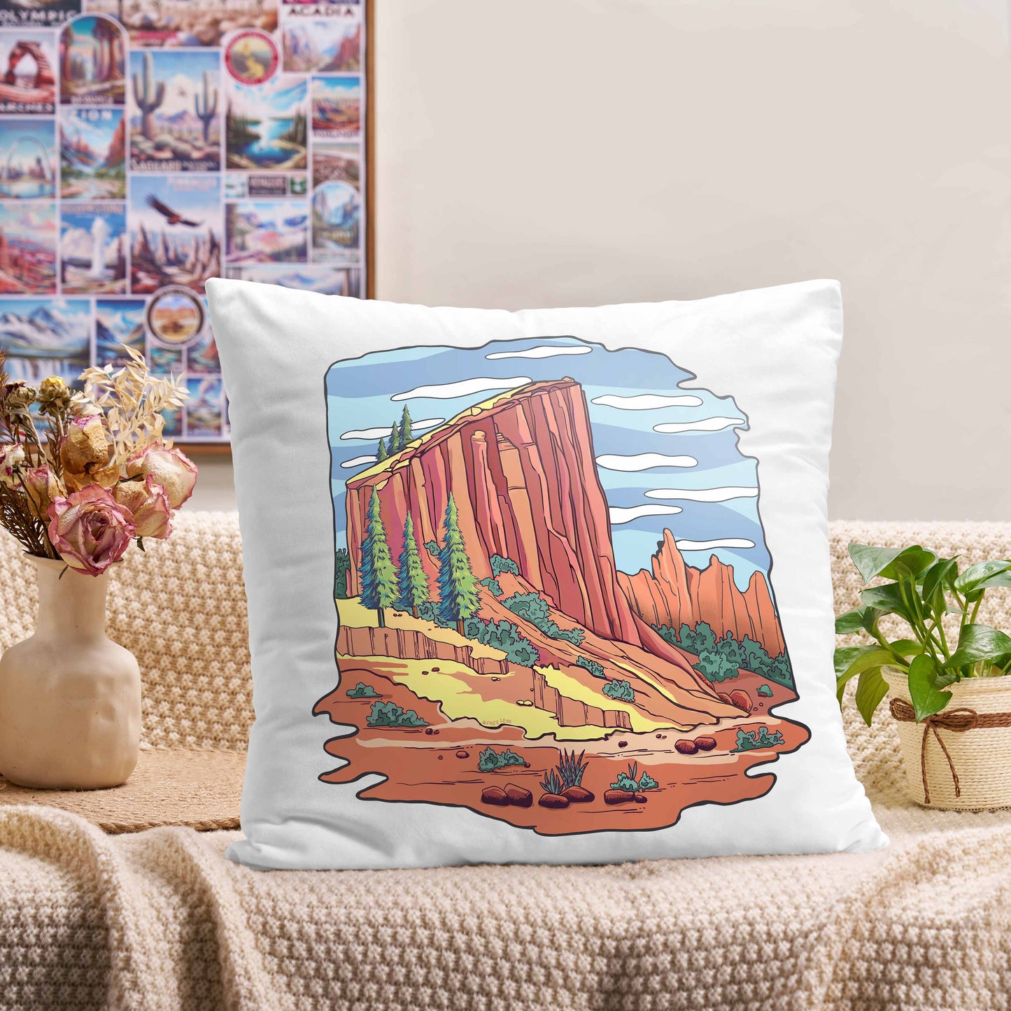 Freeleaf Zion National Park Short Plush Cushion Pillow