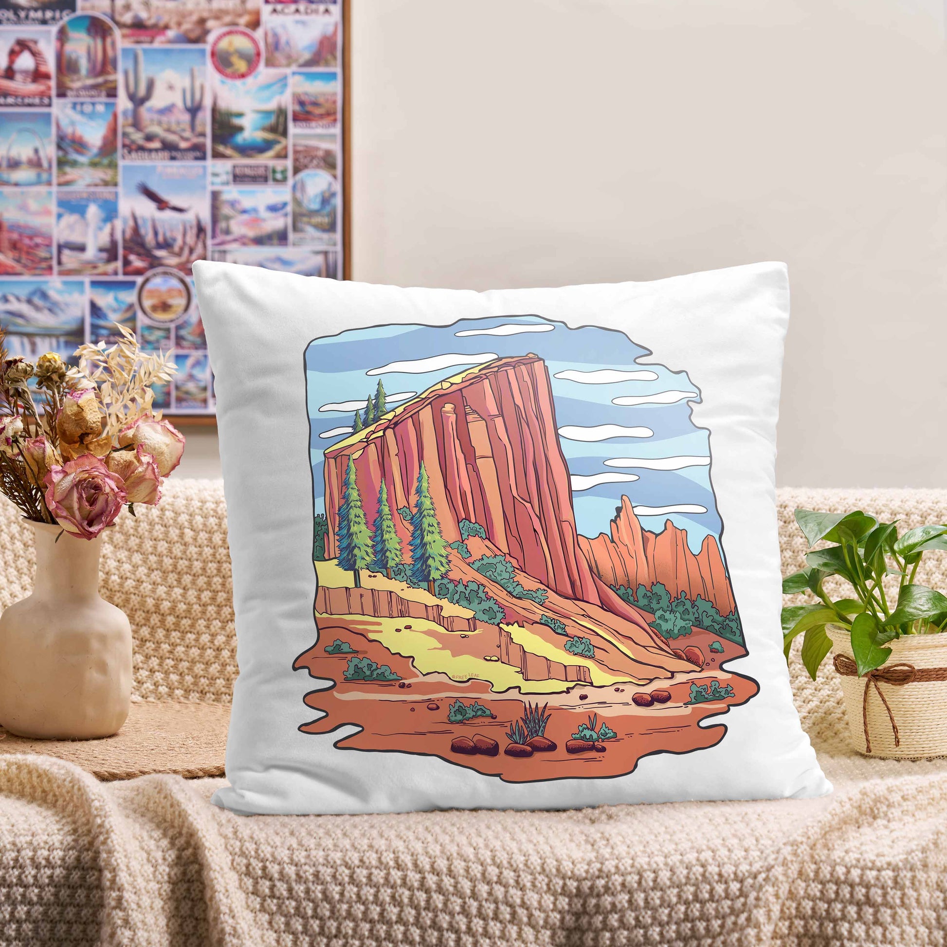 Freeleaf Zion National Park Short Plush Cushion Pillow