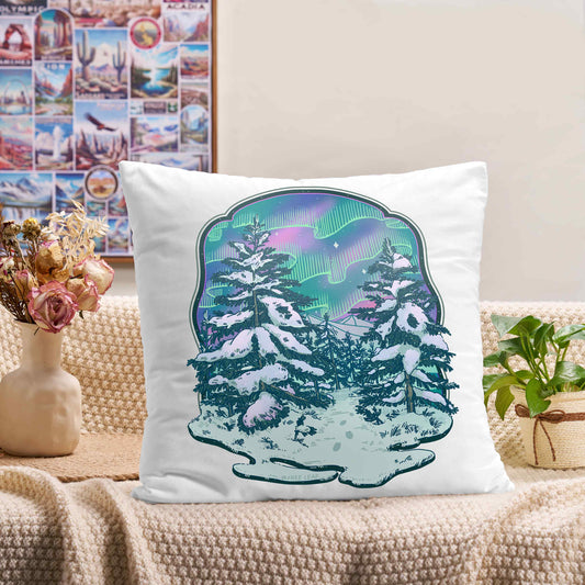 Freeleaf Winter Aurora Short Plush Cushion Pillow