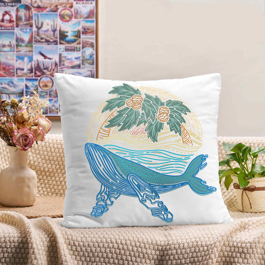 Freeleaf Striated Whale Short Plush Cushion Pillow