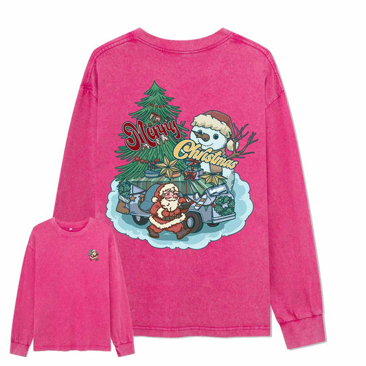 Magical Christmas Eve Washed Long Sleeve Top