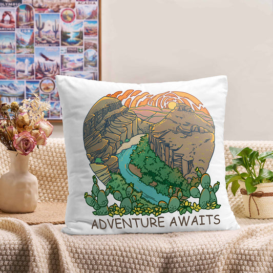 Freeleaf Heart of Adventure Big Bend National Park Scenic Short Plush Cushion Pillow