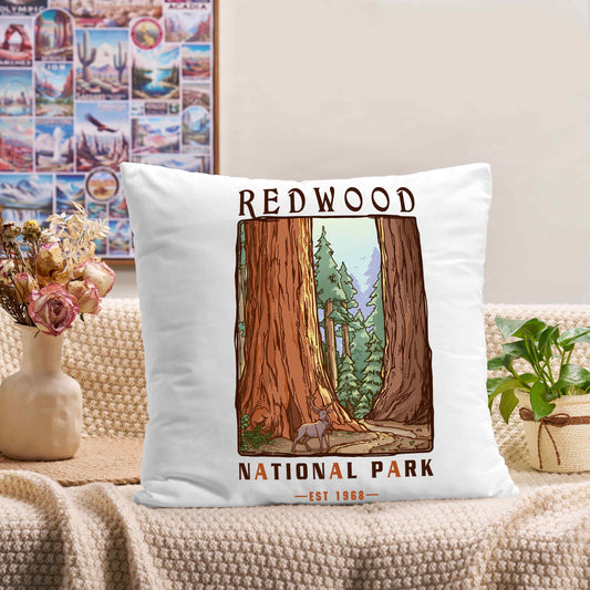 Freeleaf Redwood National Park Short Plush Cushion Pillow