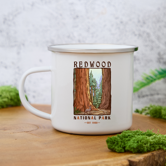 Freeleaf Redwood National Park Enamel Mug