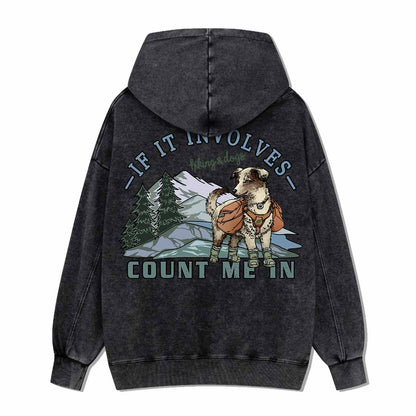 Hiking & Dogs Adventure Washed Hoodie