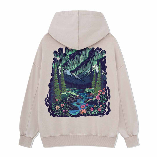 Aurora  Back-printed Washed Hoodie