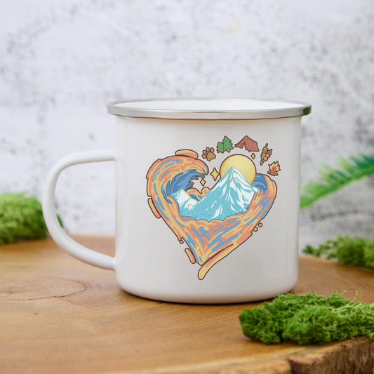 Freeleaf Heart of Wilderness Camping Enamel Mug