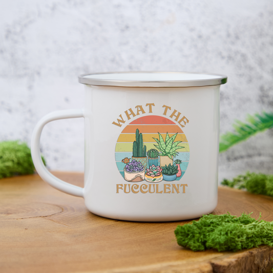 Freeleaf What the Fucculent Enamel Mug