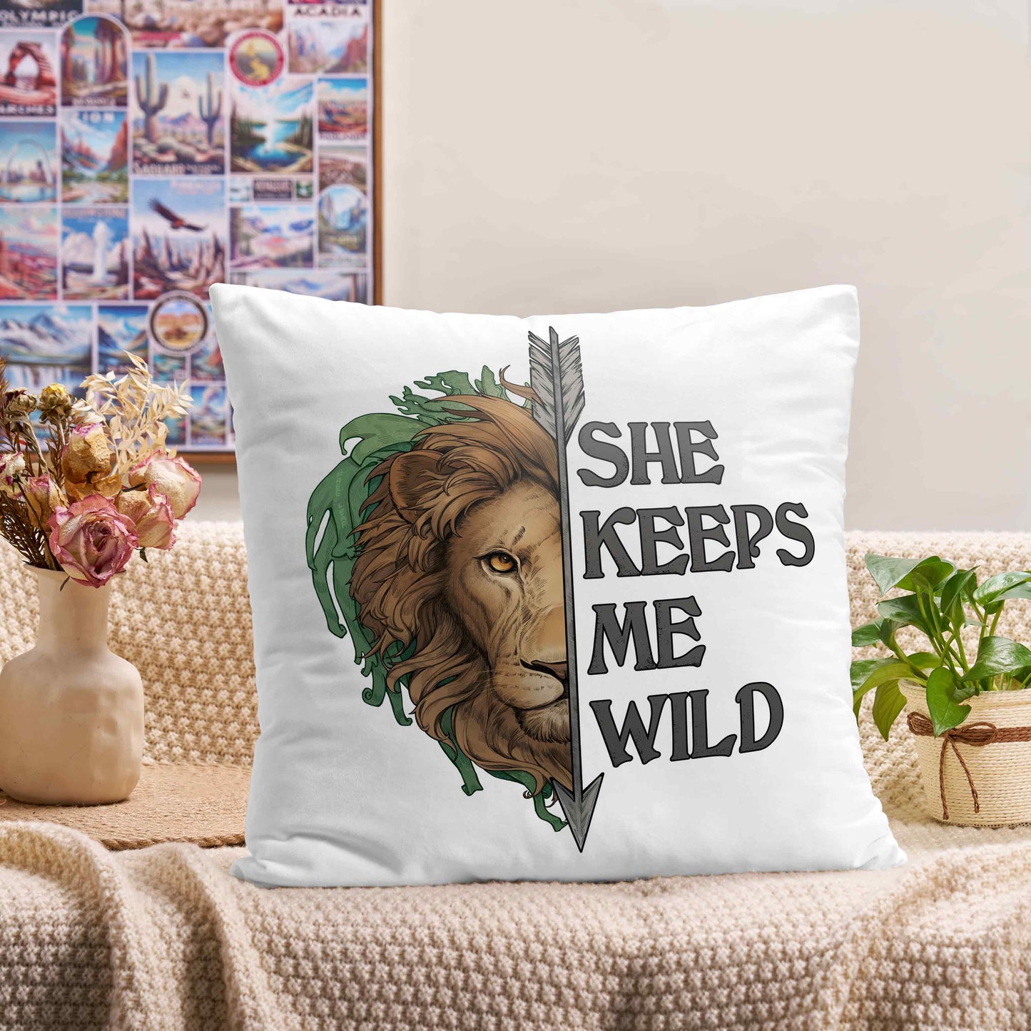 Freeleaf Wild at Heart Love's Serenade Short Plush Cushion Pillow