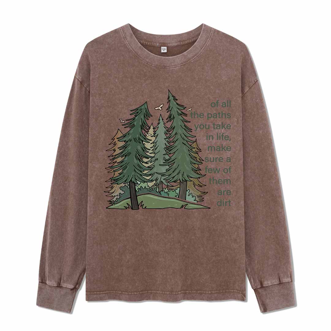 Path Of Life Washed Long Sleeve Top