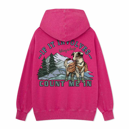 Hiking & Dogs Adventure Washed Hoodie