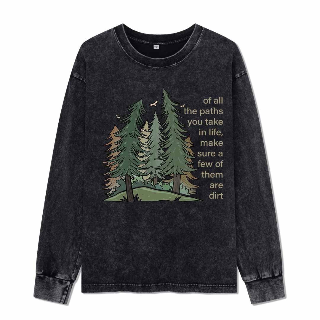 Path Of Life Washed Long Sleeve Top