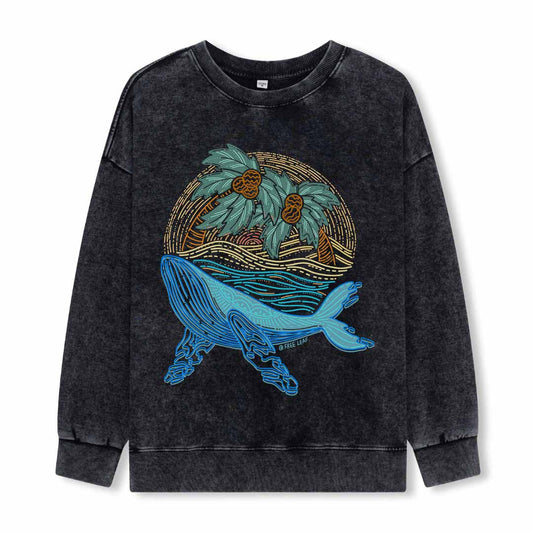 Striated Whale Washed Sweatshirt