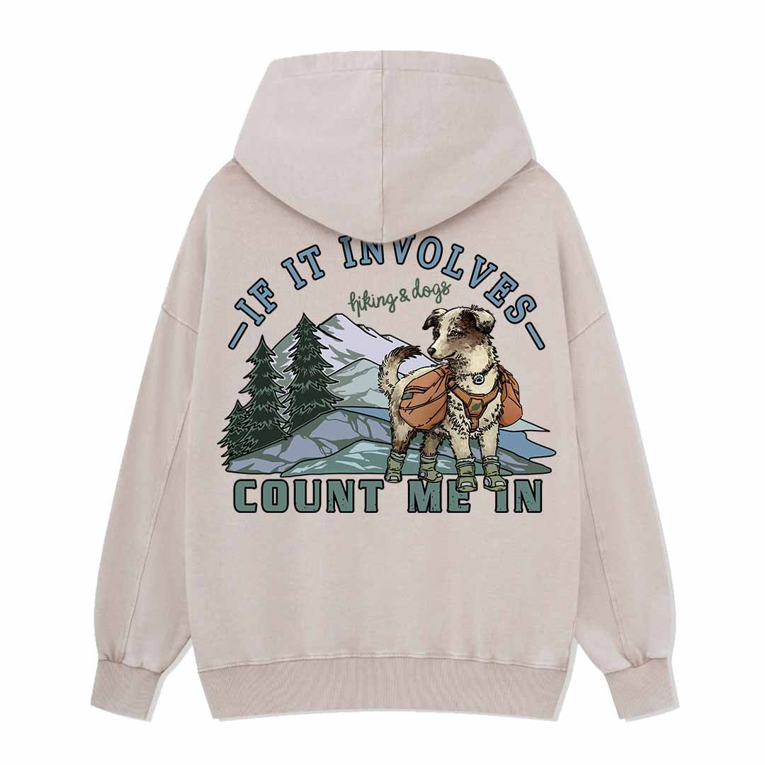 Hiking & Dogs Adventure Washed Hoodie