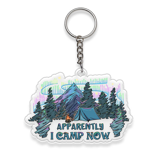 Freeleaf I Camping Now In the Land of Aurora Double-Sided Acrylic Keychain