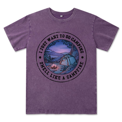 Just Want To Go Camping Washed Tee