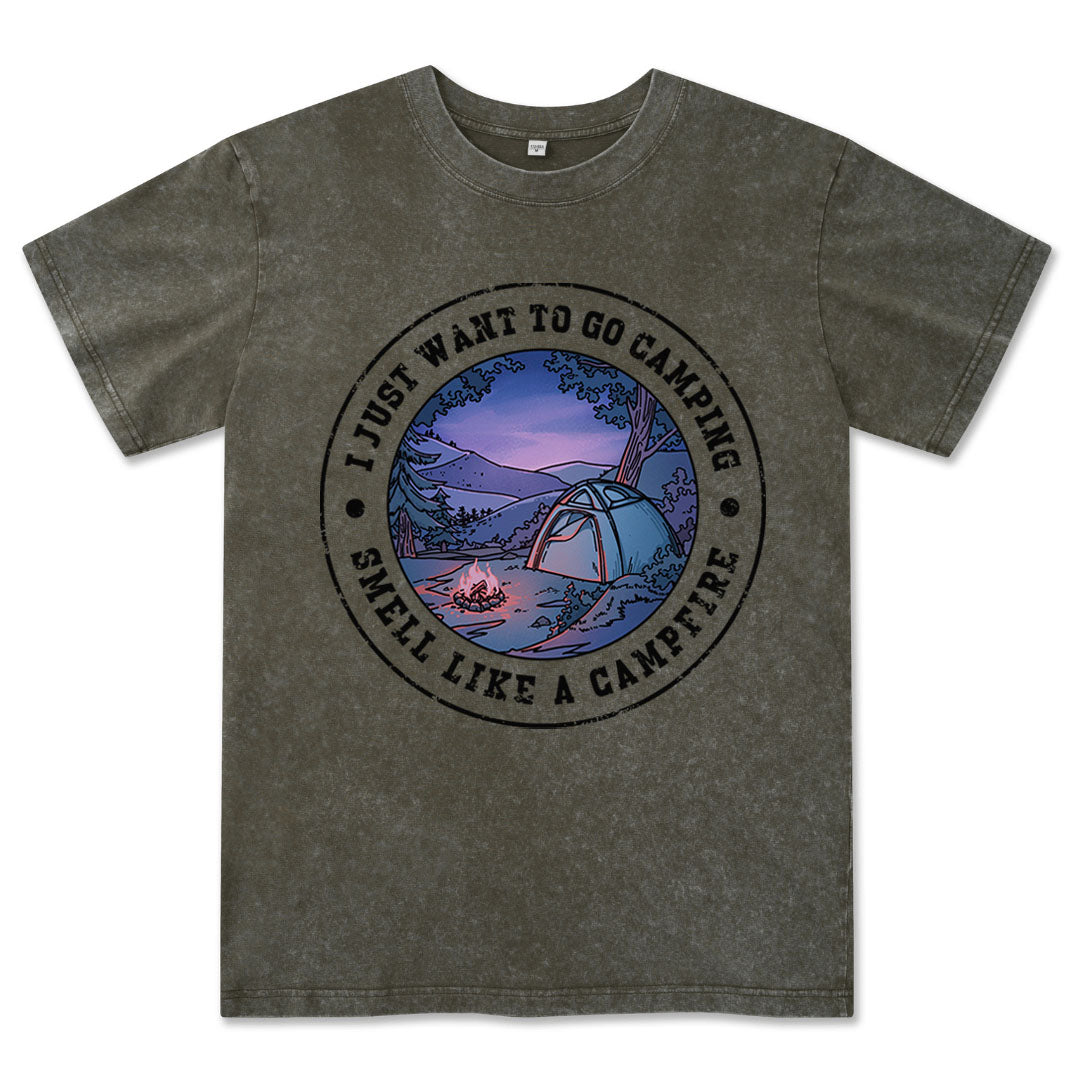 Just Want To Go Camping Washed Tee