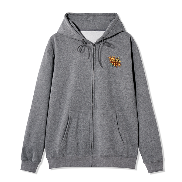 Freeleaf Sunshine Makes Me Happy Unisex Nature Inspired Fleece Full-Zip Hoodie