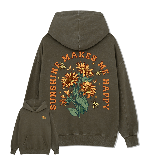 Freeleaf Sunshine Makes Me Happy Unisex Nature Inspired Hoodie