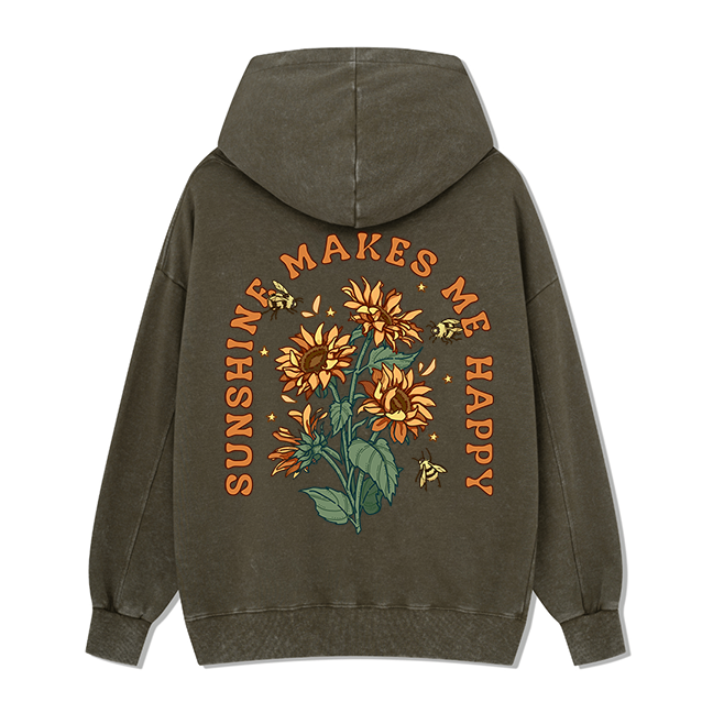 Freeleaf Sunshine Makes Me Happy Unisex Nature Inspired Hoodie