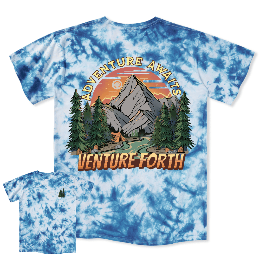 Adventure Awaits Tie Dye Tee