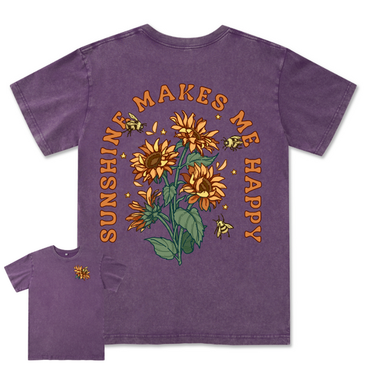 Freeleaf Sunshine Makes Me Happy Washed Tee