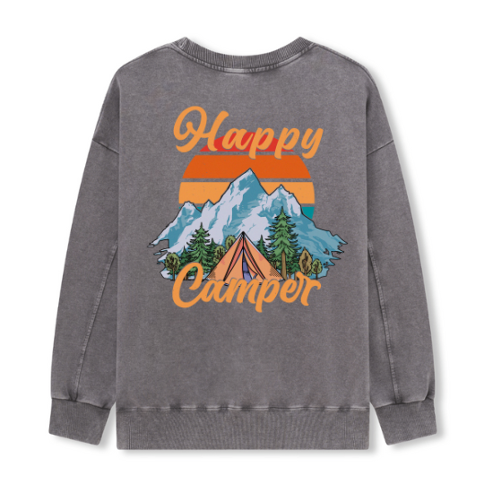 Happy Camper Washed Sweatshirt