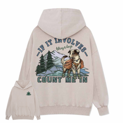 Hiking & Dogs Adventure Washed Hoodie