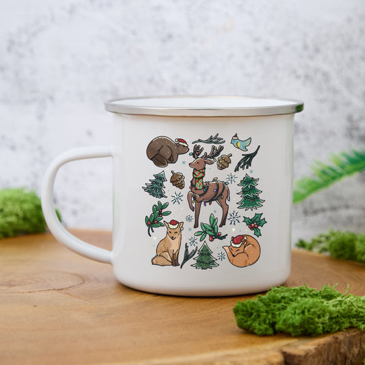 Freeleaf Yellowstone Christmas Wonderland Enamel Mug