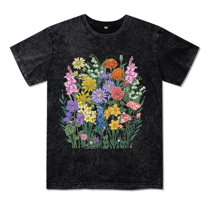 Whimsy in Bloom Unisex Washed Tee