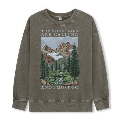 Freeleaf The Mountains Are Calling Unisex Washed Sweatshirt