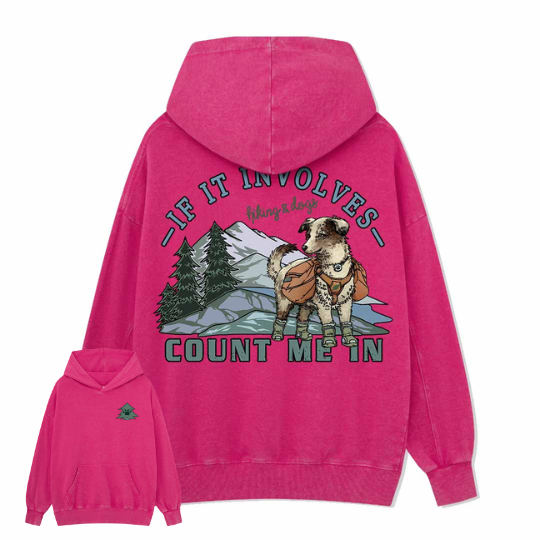 Hiking & Dogs Adventure Washed Hoodie