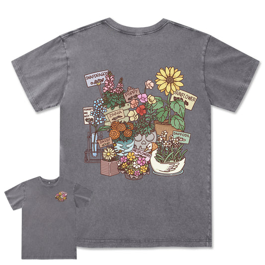 Freeleaf Flourishing Garden Nature Inspired Unisex Washed Tee