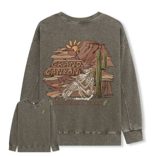 Freeleaf Grand Canyon National Park Unisex Nature Inspired Washed Sweatshirt