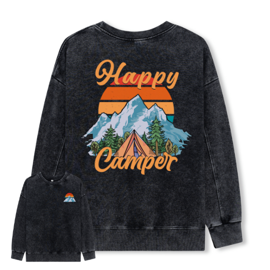 Happy Camper Washed Sweatshirt