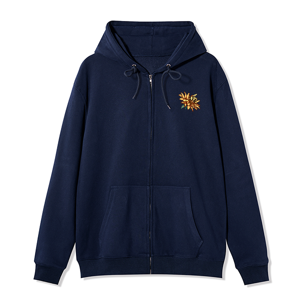 Freeleaf Sunshine Makes Me Happy Unisex Nature Inspired Fleece Full-Zip Hoodie