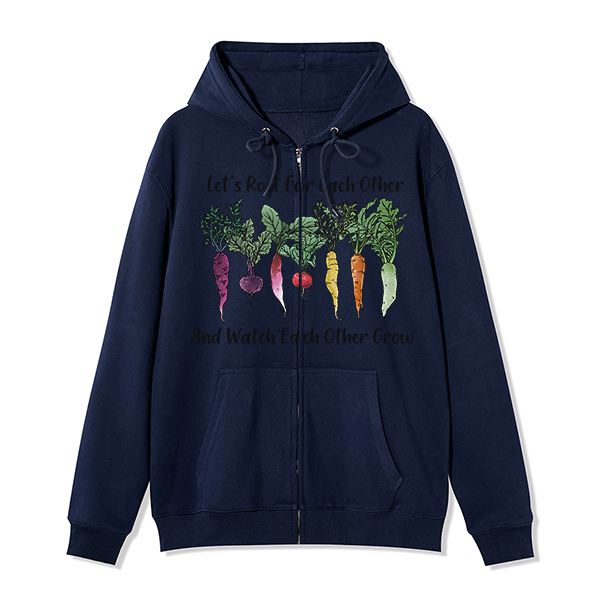 freeleaf-hoing-aint-easy-front-printed-unisex-nature-inspired-fleece-full-zip-hoodie-copy