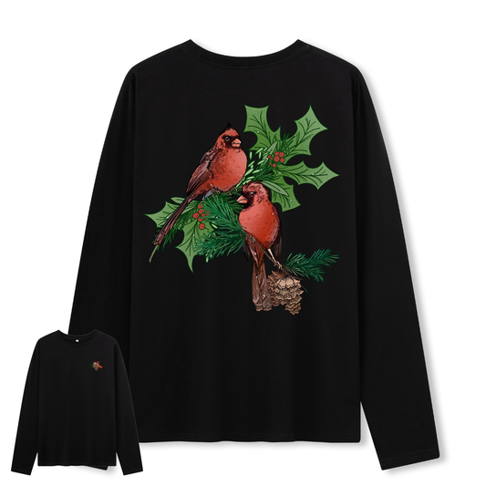 Christmas Cardinal Long Sleeve Top