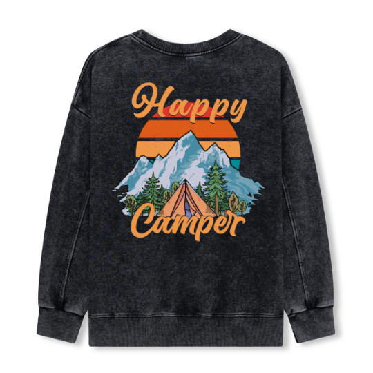 Happy Camper Washed Sweatshirt