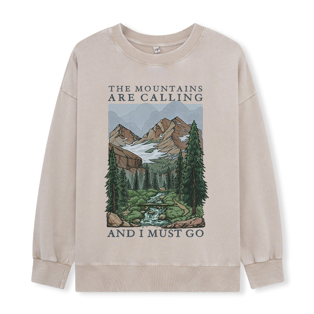 Freeleaf The Mountains Are Calling Unisex Washed Sweatshirt