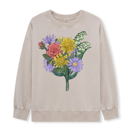 Symphony of Flowers Unisex Washed Sweatshirt