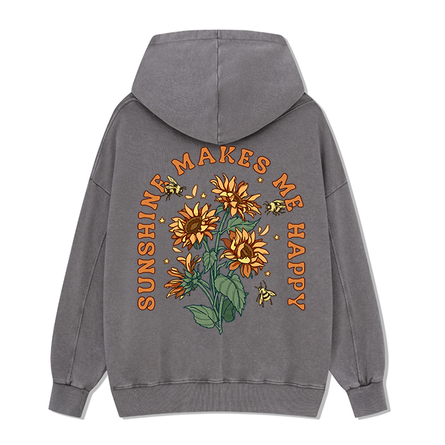 Freeleaf Sunshine Makes Me Happy Unisex Nature Inspired Hoodie