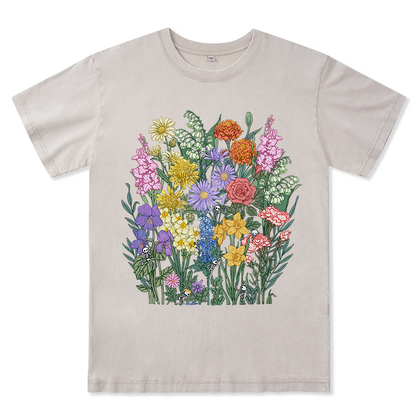 Whimsy in Bloom Unisex Washed Tee