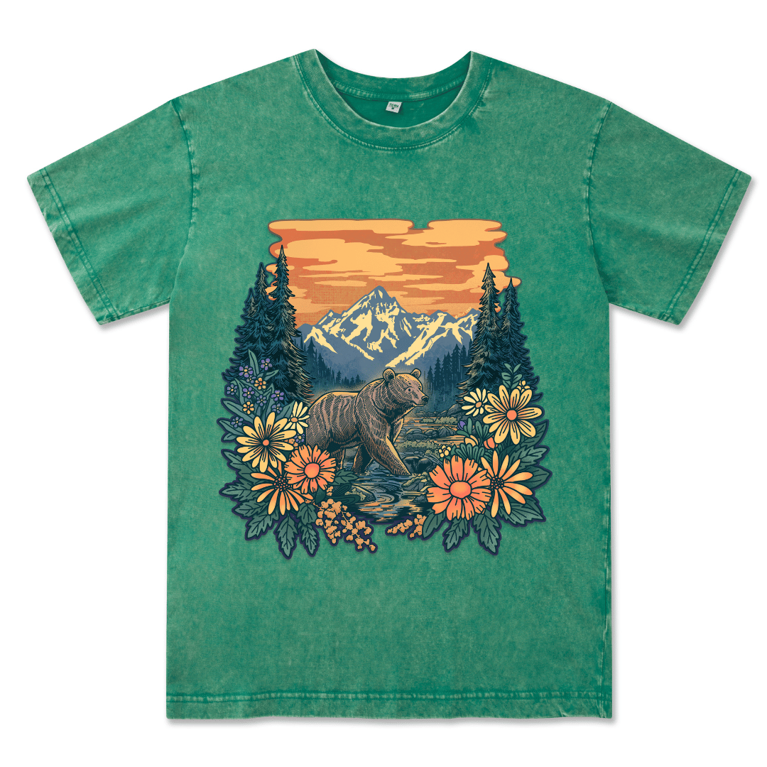 Go Into Nature Front-printed Washed Tee