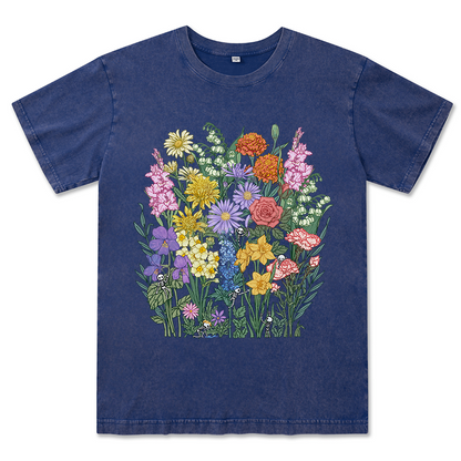 Whimsy in Bloom Unisex Washed Tee