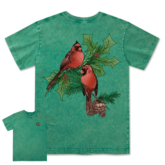 Christmas Cardinal Washed Tee