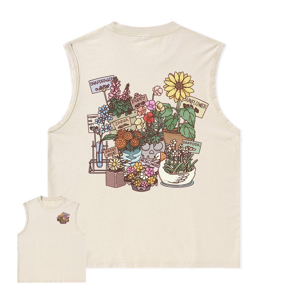 Freeleaf Flourishing Garden Nature Inspired Unisex Washed Tank Tops