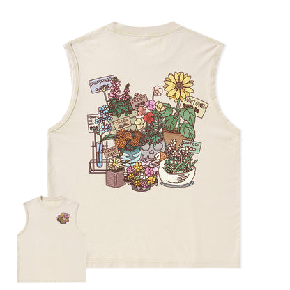 Freeleaf Flourishing Garden Nature Inspired Unisex Washed Tank Tops